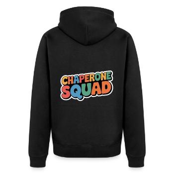 Chaperone Squad 17 - Unisex Premium Bio Zip Hoodie - Schwarz - Hinten - Nico (187cm)