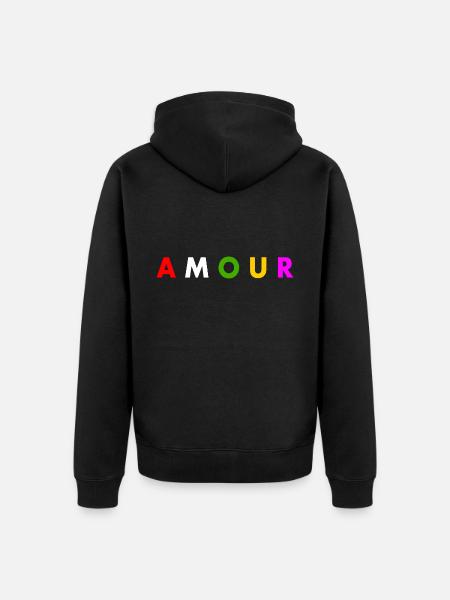 Amour - Unisex Premium Bio Zip Hoodie - Schwarz