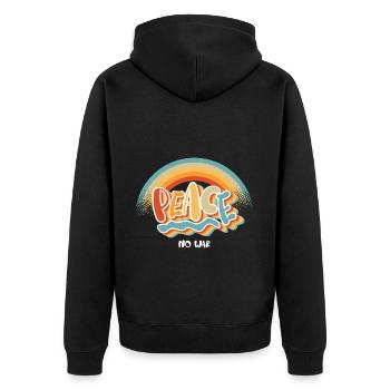 Peace - Unisex Premium Bio Zip Hoodie - Schwarz - Hinten - Nico (187cm)