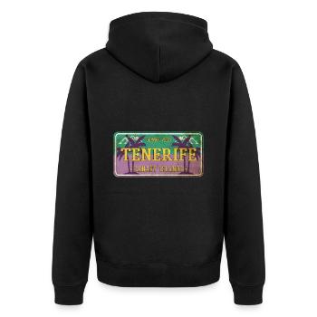 Tenerife Été Sun Beach Sea Palms Vacances - Veste à capuche bio Premium Unisexe - noir - Dos - Nico (187cm)