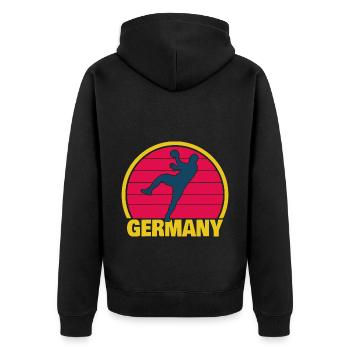 Handballeur Handball Player Allemagne Litter Allemagne - Veste à capuche bio Premium Unisexe - noir - Dos - Nico (187cm)