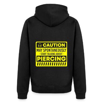 Humour pierceur - Veste à capuche bio Premium Unisexe - noir - Dos - Nico (187cm)