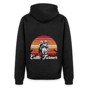 Schafzucht Landwirt Nutztier Schafe Geschenk - Unisex Premium Bio Zip Hoodie - Schwarz - Hinten - Nico (187cm)