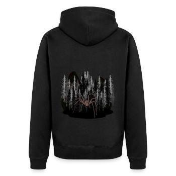 Halloween Horreur Forêt Animaux de la forêt Araignée Monstre - Veste à capuche bio Premium Unisexe - noir - Dos - Nico (187cm)