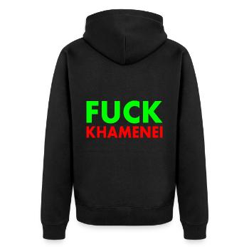 Fuck khamenei Chamenei - iran - Unisex Premium Organic Zip Hoodie - black - Back - Nico (187cm)