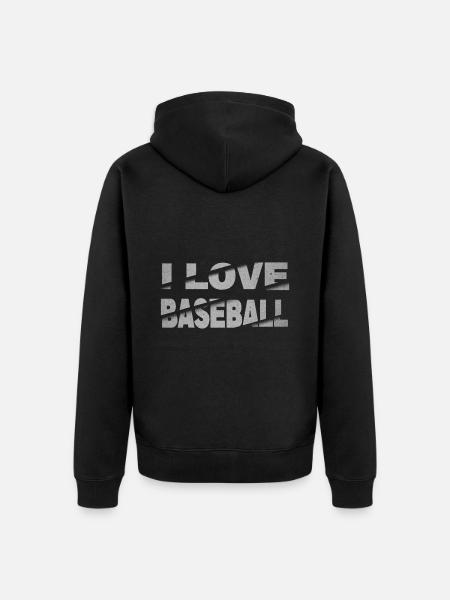I Love Baseball - Unisex Premium Organic Zip Hoodie - black