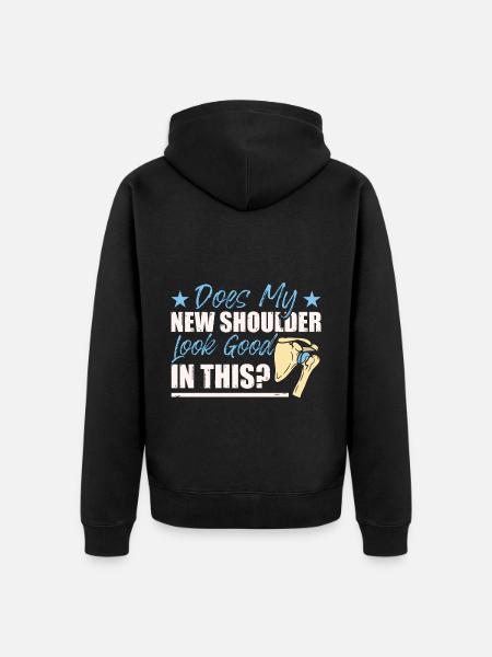 Funny Shoulder Recovery - Unisex Premium Organic Zip Hoodie - black