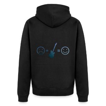 electronic guitar Gitarre Guitar Herren - Unisex Premium Bio Zip Hoodie - Schwarz - Hinten - Nico (187cm)