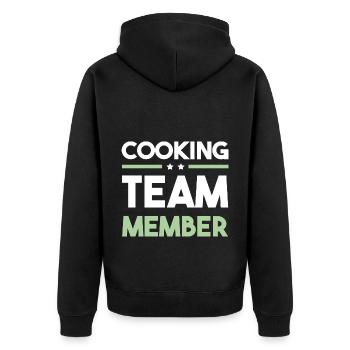 Cooking Team - Unisex Premium Organic Zip Hoodie - black - Back - Nico (187cm)