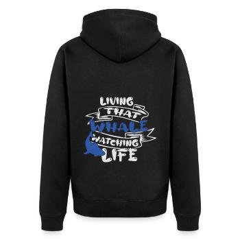 Whale design for whales and blue whales or beluga whales - Unisex Premium Organic Zip Hoodie - black - Back - Nico (187cm)