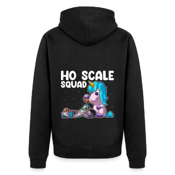 Slot Car Racing für Slot Car und RC Cars - Unisex Premium Bio Zip Hoodie - Schwarz - Hinten - Nico (187cm)