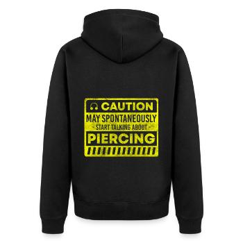Bague de profession de piercing - Veste à capuche bio Premium Unisexe - noir - Dos - Nico (187cm)