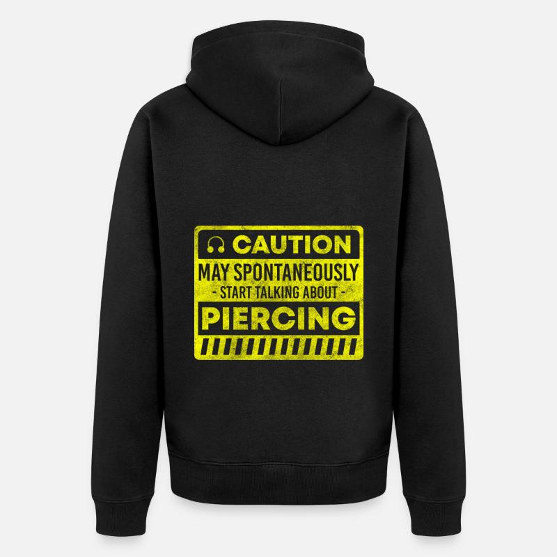 Piercing Beruf Ring - Unisex Premium Bio Zip Hoodie - Schwarz
