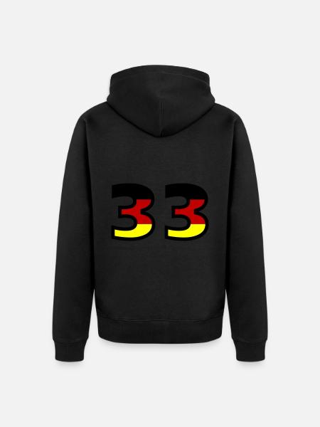 33 Number Germany Jersey - Unisex Premium Organic Zip Hoodie - black