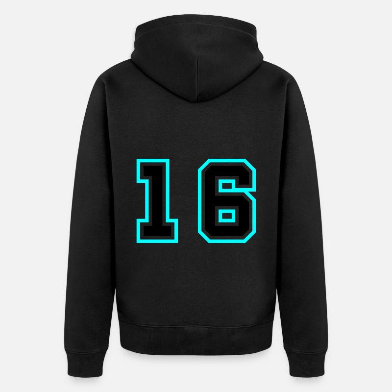16 Symbole numérique - Veste à capuche bio Premium Unisexe - noir