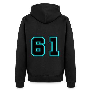 61 Symbole numérique - Veste à capuche bio Premium Unisexe - noir - Dos - Nico (187cm)