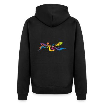 Papillon psychédélique - Dos Graffiti Design - Veste à capuche bio Premium Unisexe - noir - Dos - Nico (187cm)