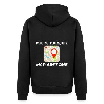 99 Problems Map Ain't One GIS Funny - Unisex Premium Organic Zip Hoodie - black - Back - Nico (187cm)
