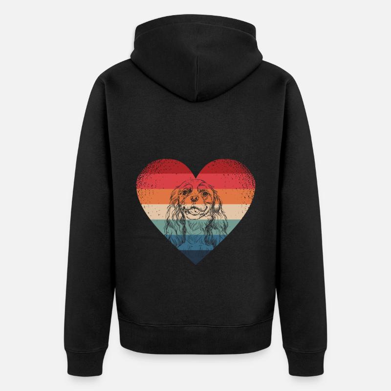 Cavalier King Charles Épagneul - Veste à capuche bio Premium Unisexe - noir