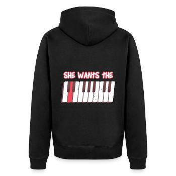 Piano Piano Électrique Piano Piano Debout Piano - Veste à capuche bio Premium Unisexe - noir - Dos - Nico (187cm)