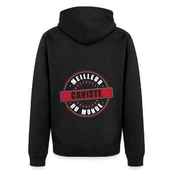 Meilleur caviste profession métier humour - Veste à capuche bio Premium Unisexe - noir - Dos - Nico (187cm)