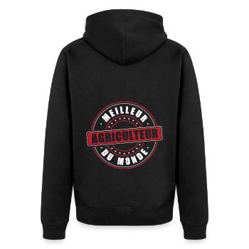 Meilleur agriculteur profession métier humour - Veste à capuche bio Premium Unisexe - noir - Dos - Nico (187cm)
