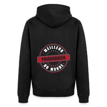 Meilleur poissonnier profession métier humour - Veste à capuche bio Premium Unisexe - noir - Dos - Nico (187cm)