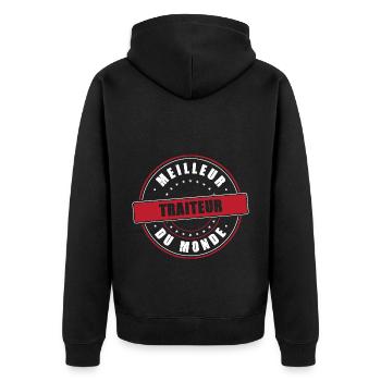 Meilleur traiteur profession métier humour - Veste à capuche bio Premium Unisexe - noir - Dos - Nico (187cm)