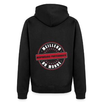 Meilleur Responsable Partenariats du monde métier - Veste à capuche bio Premium Unisexe - noir - Dos - Nico (187cm)
