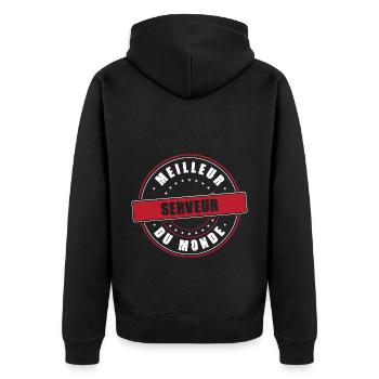 Meilleur serveur profession métier humour - Veste à capuche bio Premium Unisexe - noir - Dos - Nico (187cm)
