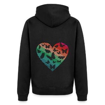 Butterfly Heart Papillons mignons - Veste à capuche bio Premium Unisexe - noir - Dos - Nico (187cm)