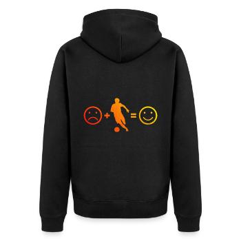 Fussballspielen Football Fussballspiel Soccer - Unisex Premium Bio Zip Hoodie - Schwarz - Hinten - Nico (187cm)