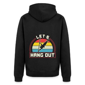 Parkour Freerunning Traceur - Unisex Premium Bio Zip Hoodie - Schwarz - Hinten - Nico (187cm)