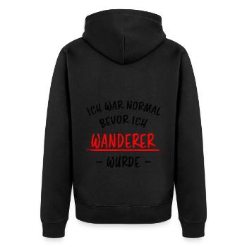Wanderer Outdoor Lustiger Spruch Wandern Geschenk - Unisex Premium Bio Zip Hoodie - Schwarz - Hinten - Nico (187cm)