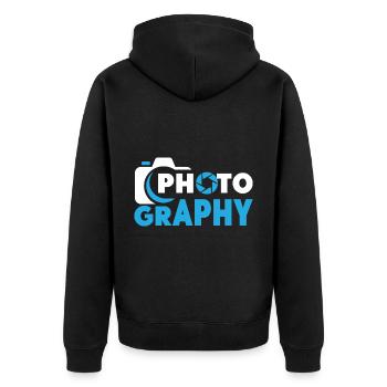Photographe Photographie Appareil photo Photos - Veste à capuche bio Premium Unisexe - noir - Dos - Nico (187cm)
