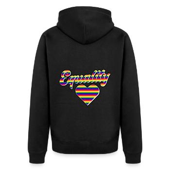 LGBT Equality - Unisex Premium Organic Zip Hoodie - black - Back - Nico (187cm)