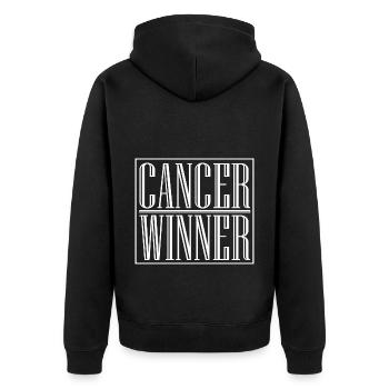 Monat Der Aufklärung Über Krebs-gewinner - Unisex Premium Bio Zip Hoodie - Schwarz - Hinten - Nico (187cm)