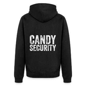 Candy Security Halloween Costume Parents Funny - Unisex Premium Organic Zip Hoodie - black - Back - Nico (187cm)