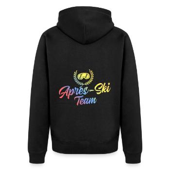 Apres Ski Team Ski Brille Bunt - Unisex Premium Bio Zip Hoodie - Schwarz - Hinten - Nico (187cm)