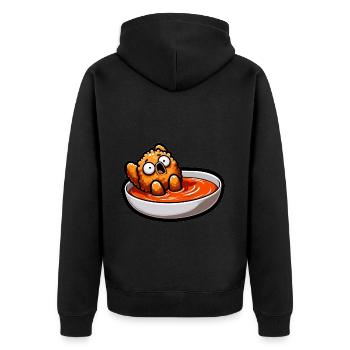 Poulet frit Ailes de poulet Poulet Cadeau - Veste à capuche bio Premium Unisexe - noir - Dos - Nico (187cm)