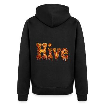 Bienenstock Bienenhaltung Honig Hive - Unisex Premium Bio Zip Hoodie - Schwarz - Hinten - Nico (187cm)