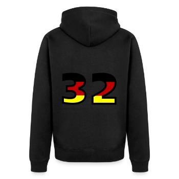 32 Numéro Allemagne Jersey - Veste à capuche bio Premium Unisexe - noir - Dos - Nico (187cm)