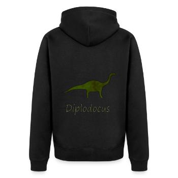 Diplodocus Dinosaur Dino Gift Idea - Unisex Premium Organic Zip Hoodie - black - Back - Nico (187cm)