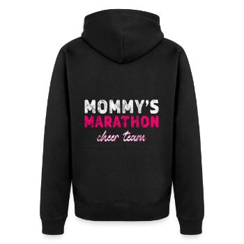 Mommy's Marathon Cheer Team 3 - Unisex Premium Bio Zip Hoodie - Schwarz - Hinten - Nico (187cm)