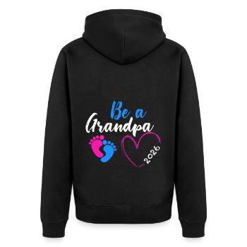 Be A Grandpa 2026 Coeur Pieds de Bébé - Veste à capuche bio Premium Unisexe - noir - Dos - Nico (187cm)