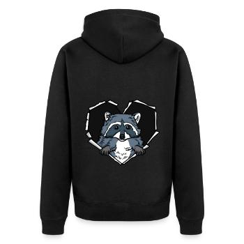 Crack Raccoon Torn Hole Raccoon - Veste à capuche bio Premium Unisexe - noir - Dos - Nico (187cm)