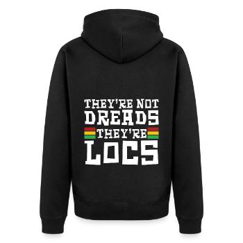 Dreadlocks Rasta Hair Dreads Rastafari - Unisex Premium Organic Zip Hoodie - black - Back - Nico (187cm)