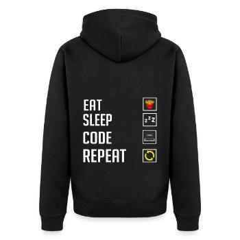Programmeur Programmation Ordinateur Développeur Pc - Veste à capuche bio Premium Unisexe - noir - Dos - Nico (187cm)