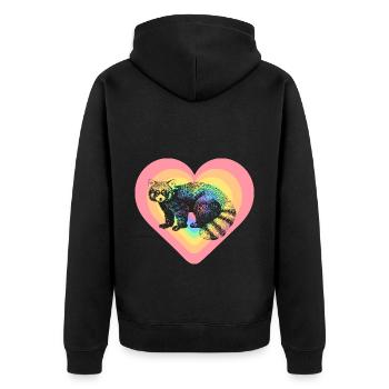Roter Panda - Unisex Premium Bio Zip Hoodie - Schwarz - Hinten - Nico (187cm)