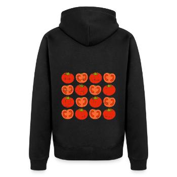 Tomate - Unisex Premium Bio Zip Hoodie - Schwarz - Hinten - Nico (187cm)